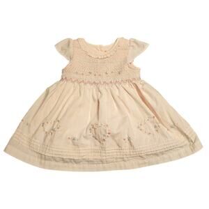 Chloe Louise Sz 3-6 Months Pale Pink dress with embroidery.